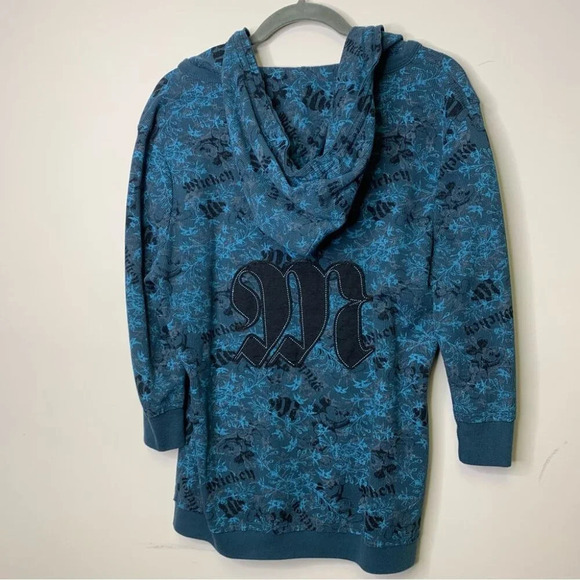 Walt Disney World Y2K Ribbed Mickey Mouse Print Zip Up Hoodie Size XL - Picture 4 of 13
